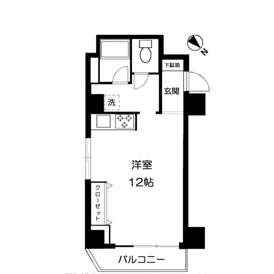 かすがマンション初台(ワンルーム/3階)の間取り写真
