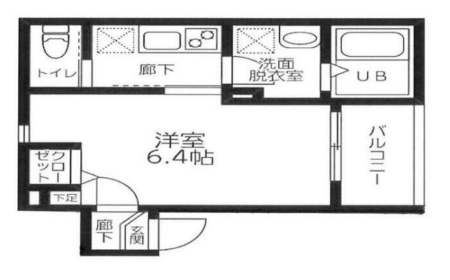 MELDIA西新井(1K/1階)の間取り写真