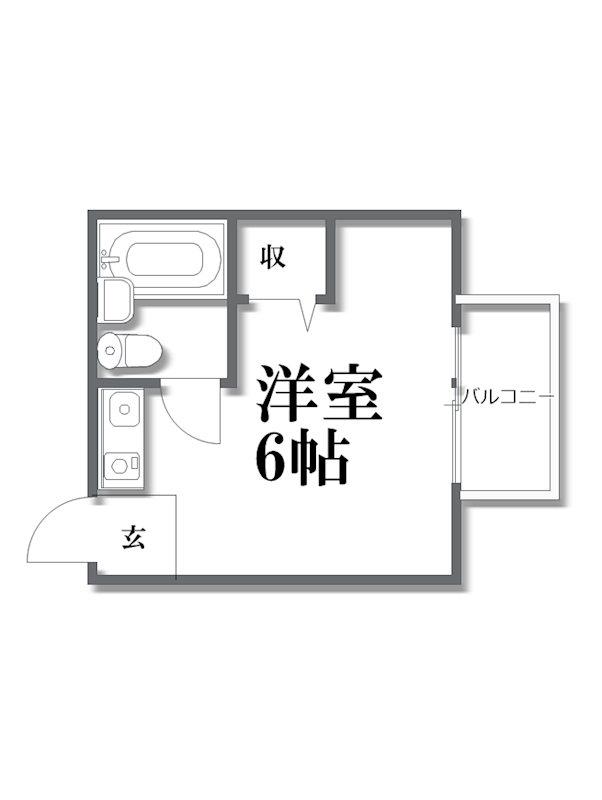 カーサ東一条(1K/3階)の間取り写真