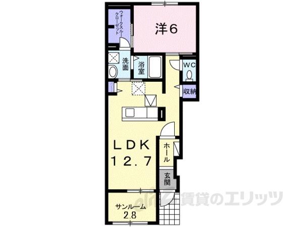 ヴィラ・モンセラート(1LDK/1階)の間取り写真