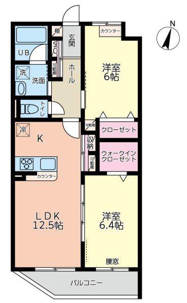 ラトゥール府中(2LDK/3階)の間取り写真