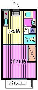 エスパスホマーA棟(1DK/1階)の間取り写真