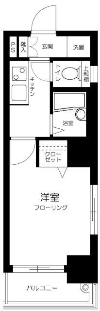 サンパティーク新丸子(1K/8階)の間取り写真