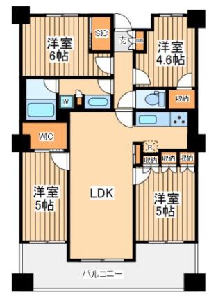 ザ・レジデンス本牧 横浜ベイサイド(4LDK/5階)の間取り写真