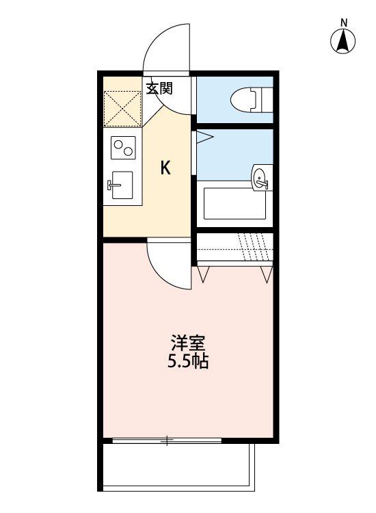 クアルソ保谷(1K/2階)の間取り写真