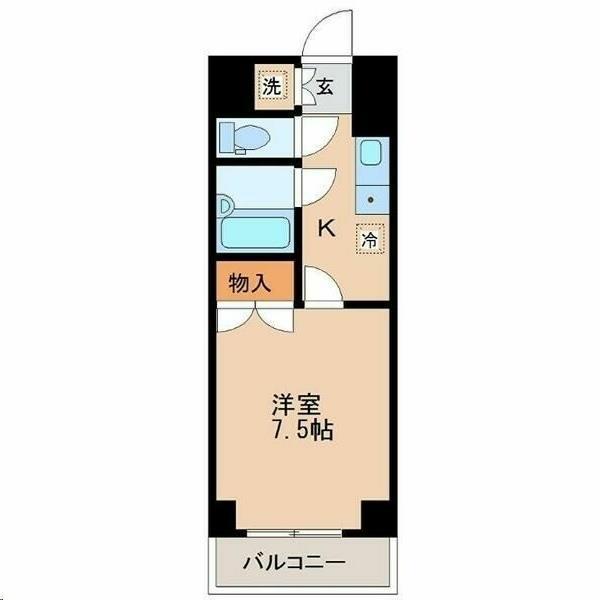シャングリラ八幡(1K/2階)の間取り写真