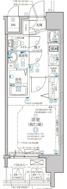 ディアレイシャス上前津(1K/10階)の間取り写真