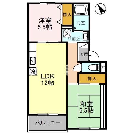 グッドライフ21(2LDK/1階)の間取り写真