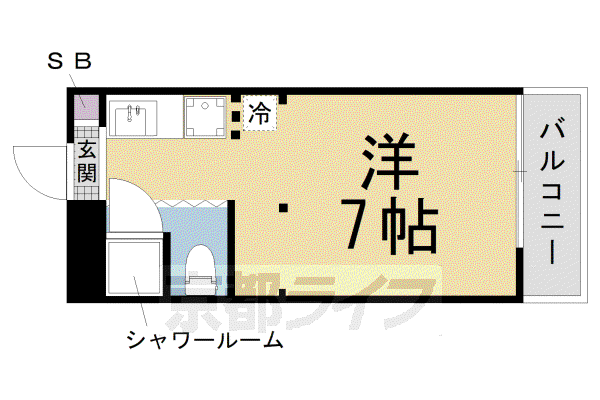 BESPOKEAPARTMENTSKYOTOTAISHOGUN(1K/3階)の間取り写真