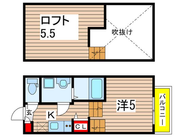 スマイル本千葉(1K/1階)の間取り写真