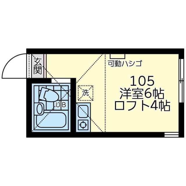 ユナイト山手ルベール(ワンルーム/1階)の間取り写真