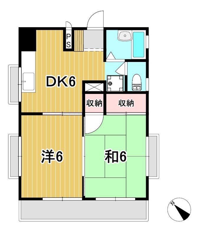 コーポ三協III(2DK/1階)の間取り写真