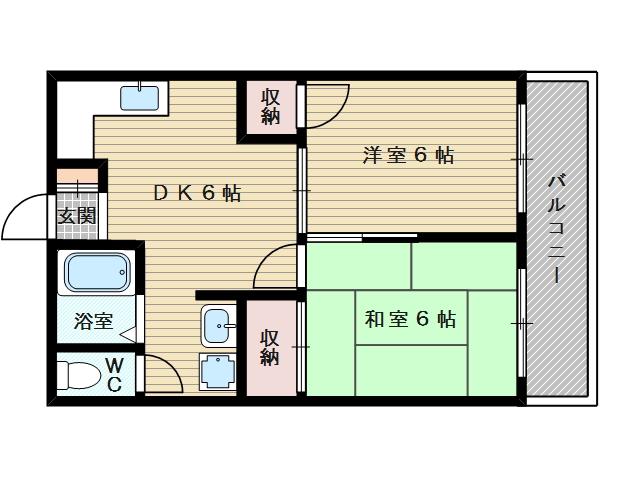 第4エンシンハイツ(2DK/3階)の間取り写真