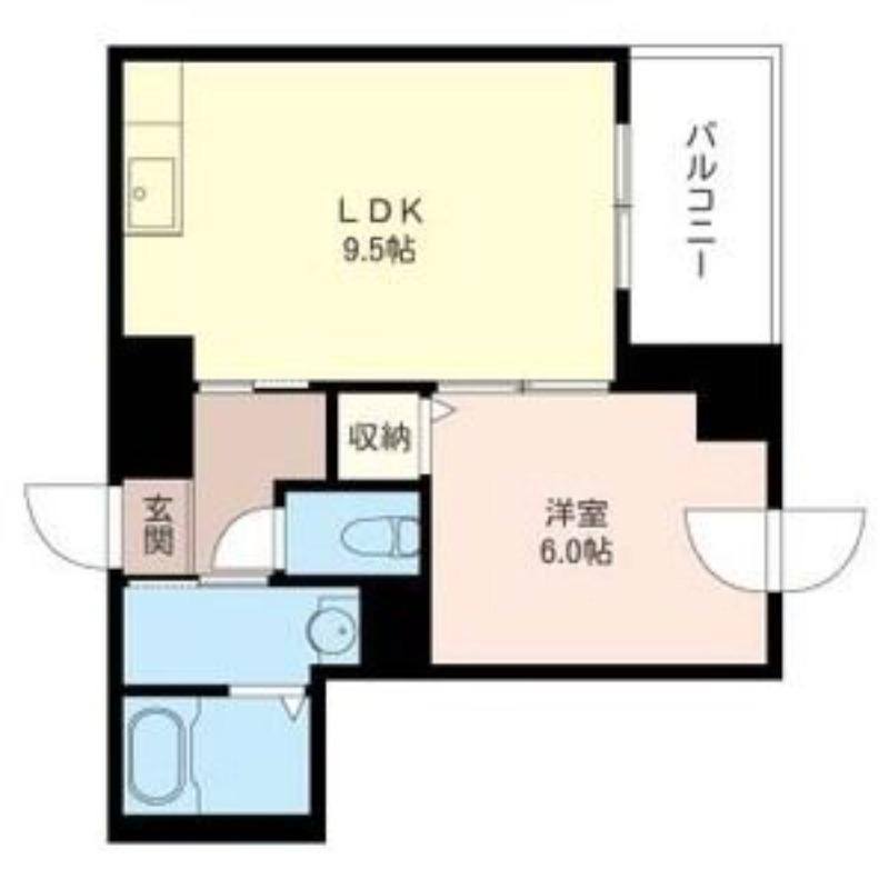 COULEUR COURT YAMAHANA(1LDK/3階)の間取り写真