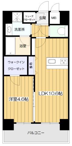 スプランディッド新大阪VIII(1LDK/2階)の間取り写真