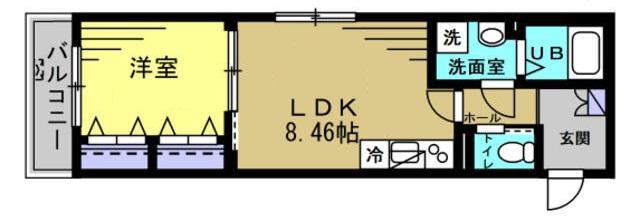 CREST(1LDK/2階)の間取り写真
