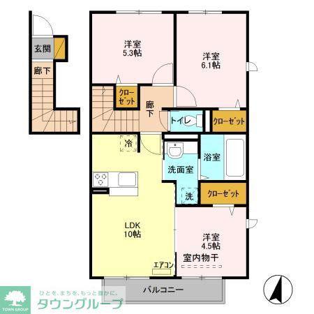 サントビーレジデンスI(3LDK/2階)の間取り写真
