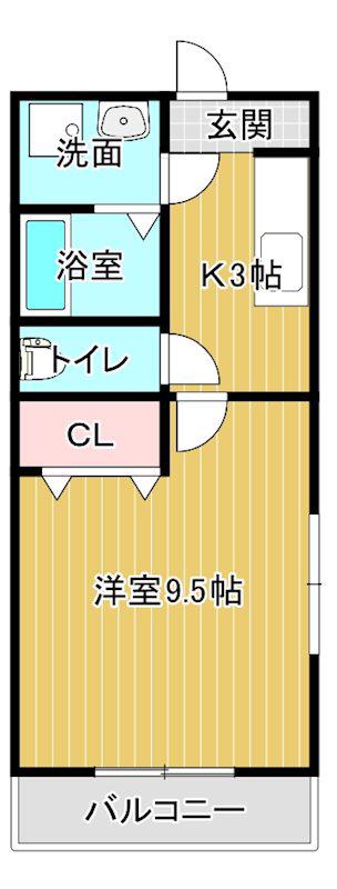 BEAUTIFUL LIFE(1K/2階)の間取り写真