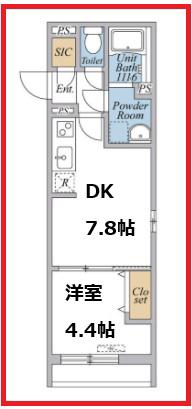 リブリ・曳舟(1DK/2階)の間取り写真