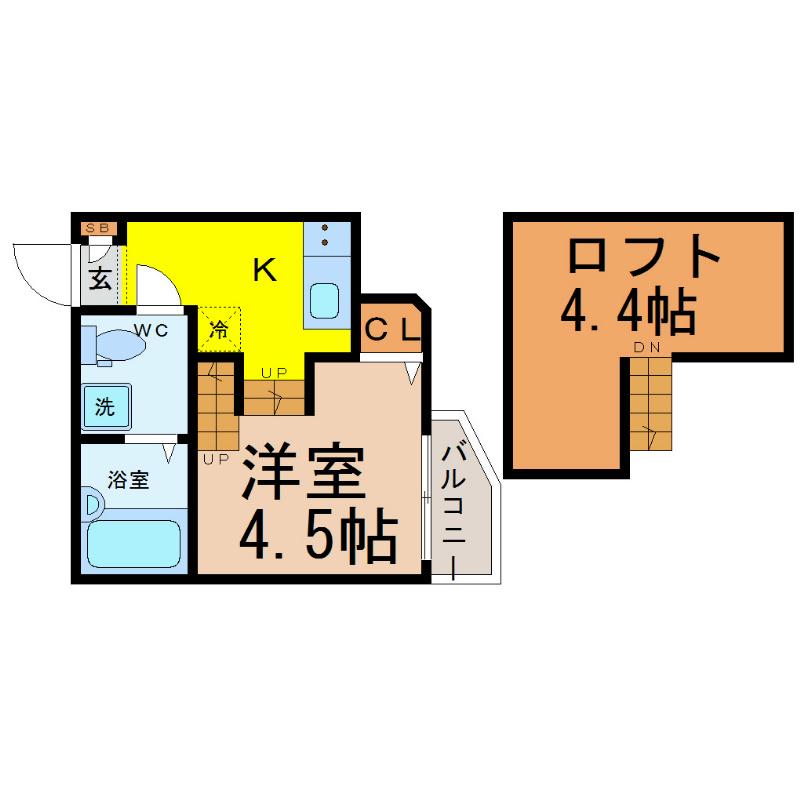 スカイヒル新栄(1K/2階)の間取り写真