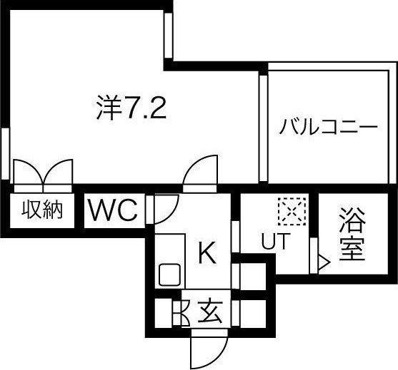 ディー・シモンズ梅田(1K/5階)の間取り写真