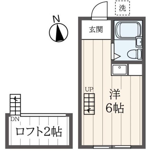 カメリアハイツ(ワンルーム/2階)の間取り写真