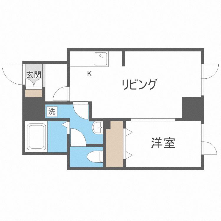 カーサベルタ(1DK/5階)の間取り写真
