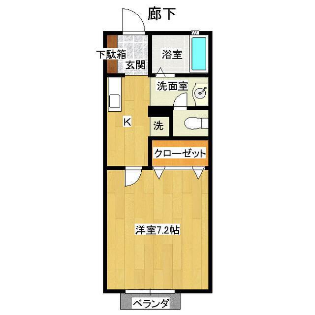 RE・ROOM(1K/2階)の間取り写真