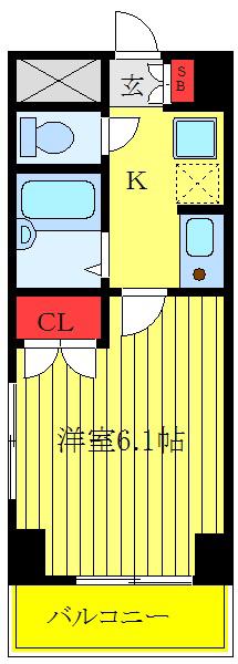 ロイヤルアメニティー中板橋(1K/1階)の間取り写真