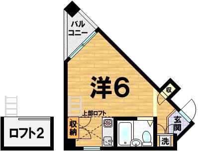 サンクレスト(ワンルーム/2階)の間取り写真