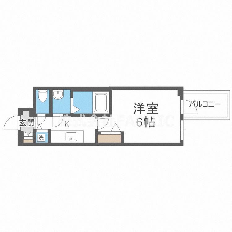 プレサンス心斎橋クオーレ(1K/14階)の間取り写真