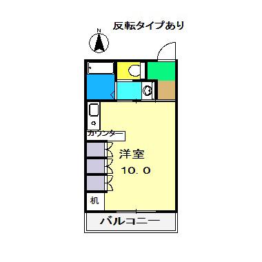 ROSE(ワンルーム/1階)の間取り写真