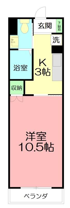 CONFOR鴨宮(1K/3階)の間取り写真