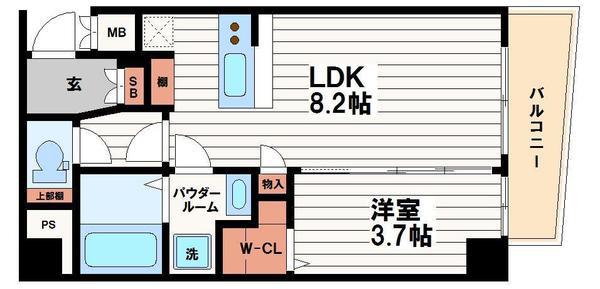 シティヒルズブライトII(1LDK/4階)の間取り写真