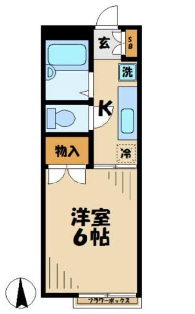 スウィングシャトル(1K/1階)の間取り写真