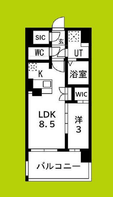 アーバンパーク御幣島(1LDK/5階)の間取り写真