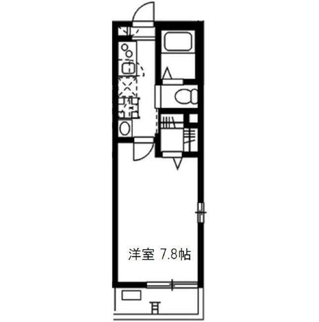 GLANZ川崎(1K/3階)の間取り写真