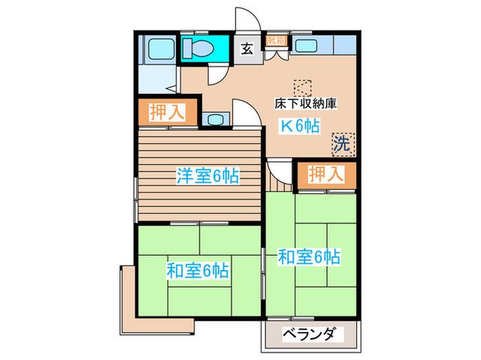 ファミールSS(3K/2階)の間取り写真