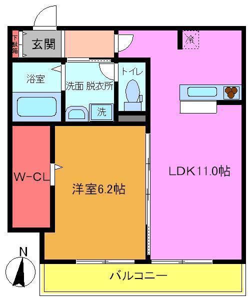 MONTROUGE(1LDK/1階)の間取り写真