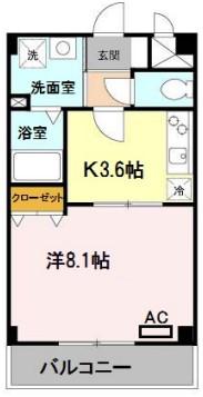 ハイツグランマーク(1K/1階)の間取り写真