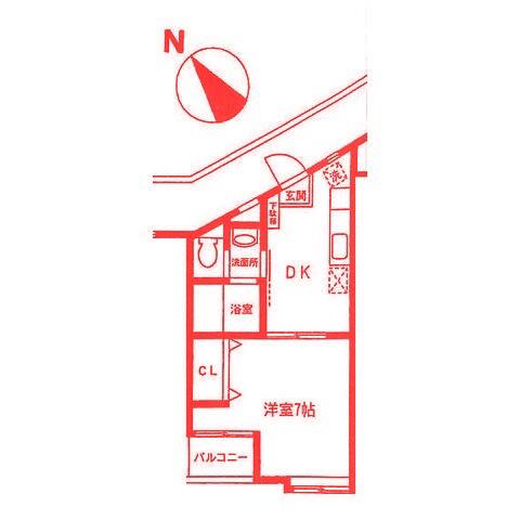 グリーンピア新横浜(1DK/4階)の間取り写真