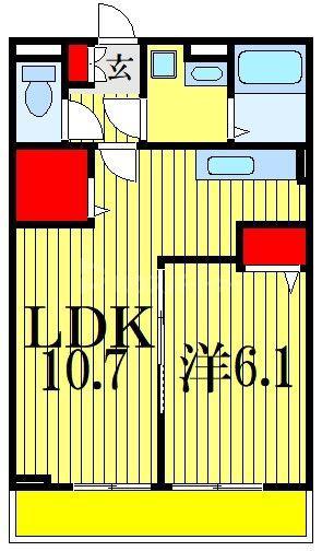 フィールド レジーナ3(1LDK/2階)の間取り写真