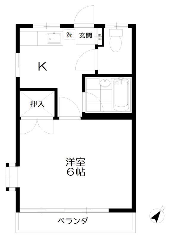 Nフラッツ(1K/1階)の間取り写真