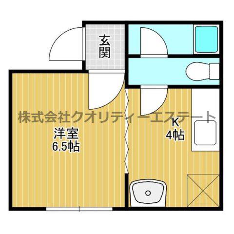パレス麻生II(1K/1階)の間取り写真