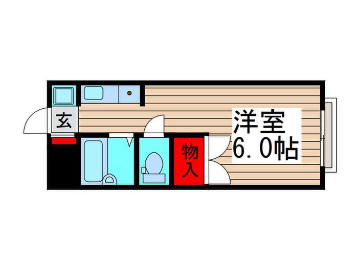 ルグランハイツ(ワンルーム/1階)の間取り写真