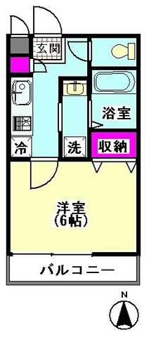 K-PORT(1K/2階)の間取り写真