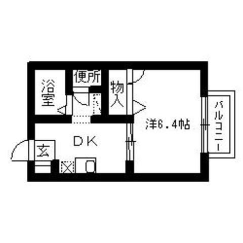 レイクタウン井尻B棟(1K/2階)の間取り写真