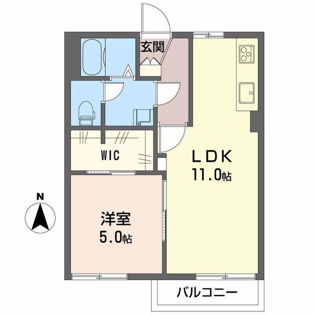 メゾン熱函A(1LDK/2階)の間取り写真
