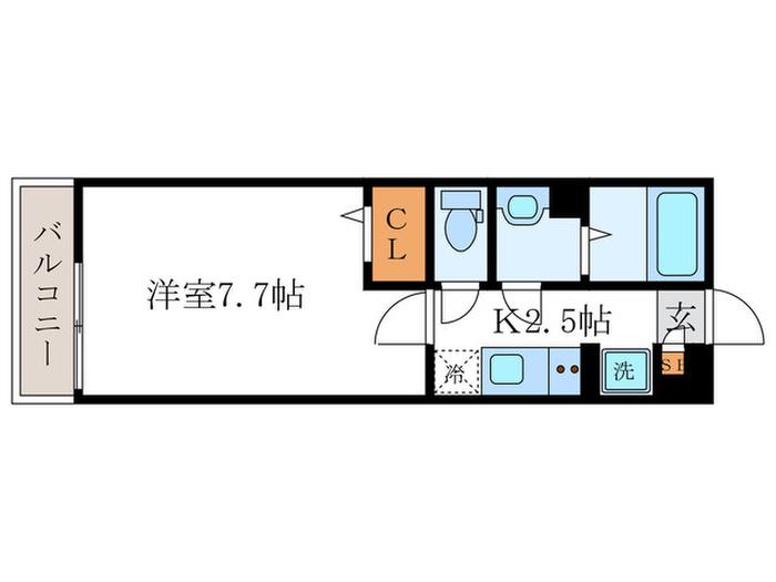 リブリ京都嵐山(1K/3階)の間取り写真