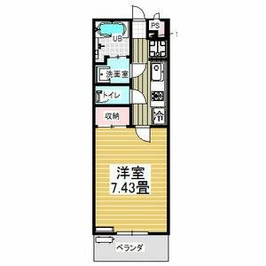 BELLE VILLE HIRANAKA(1K/3階)の間取り写真